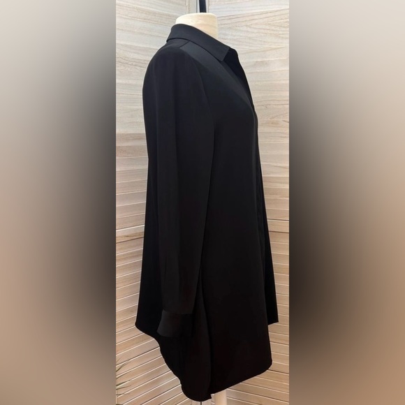 ➖Chico's Black Button Down Long Sleeve Hidden Button Packet Side Slit Tunic. M - Picture 4 of 10